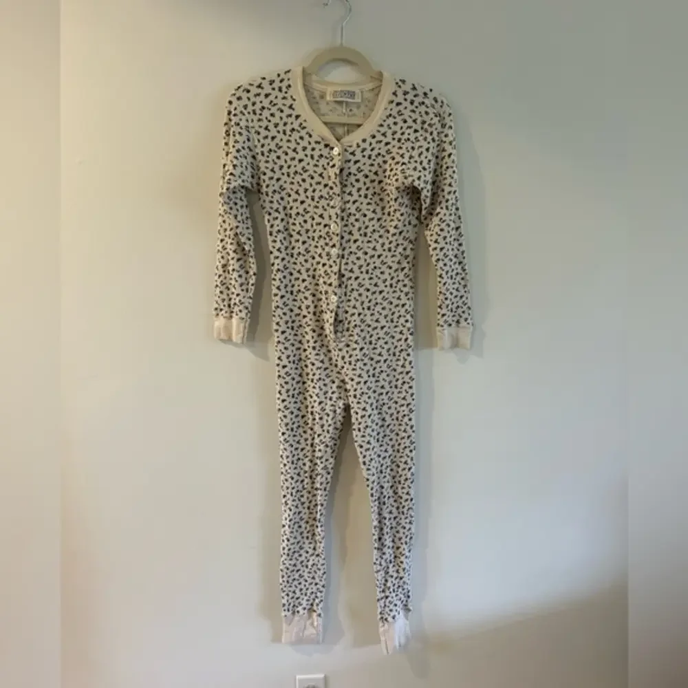 VIntage Victoria's Secret Cotton One-Piece Jumper Floral Pajamas Size S - Picture 2 of 2